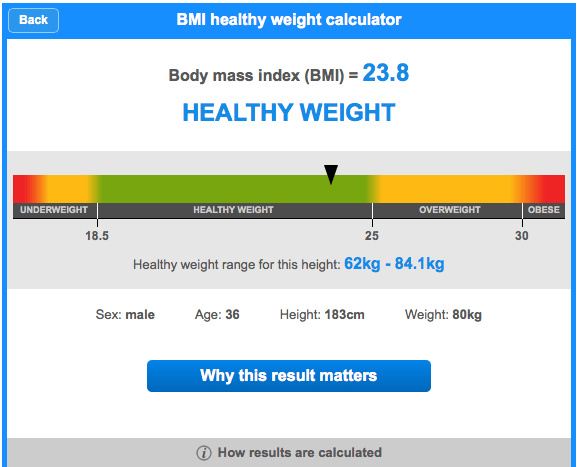 BMI results